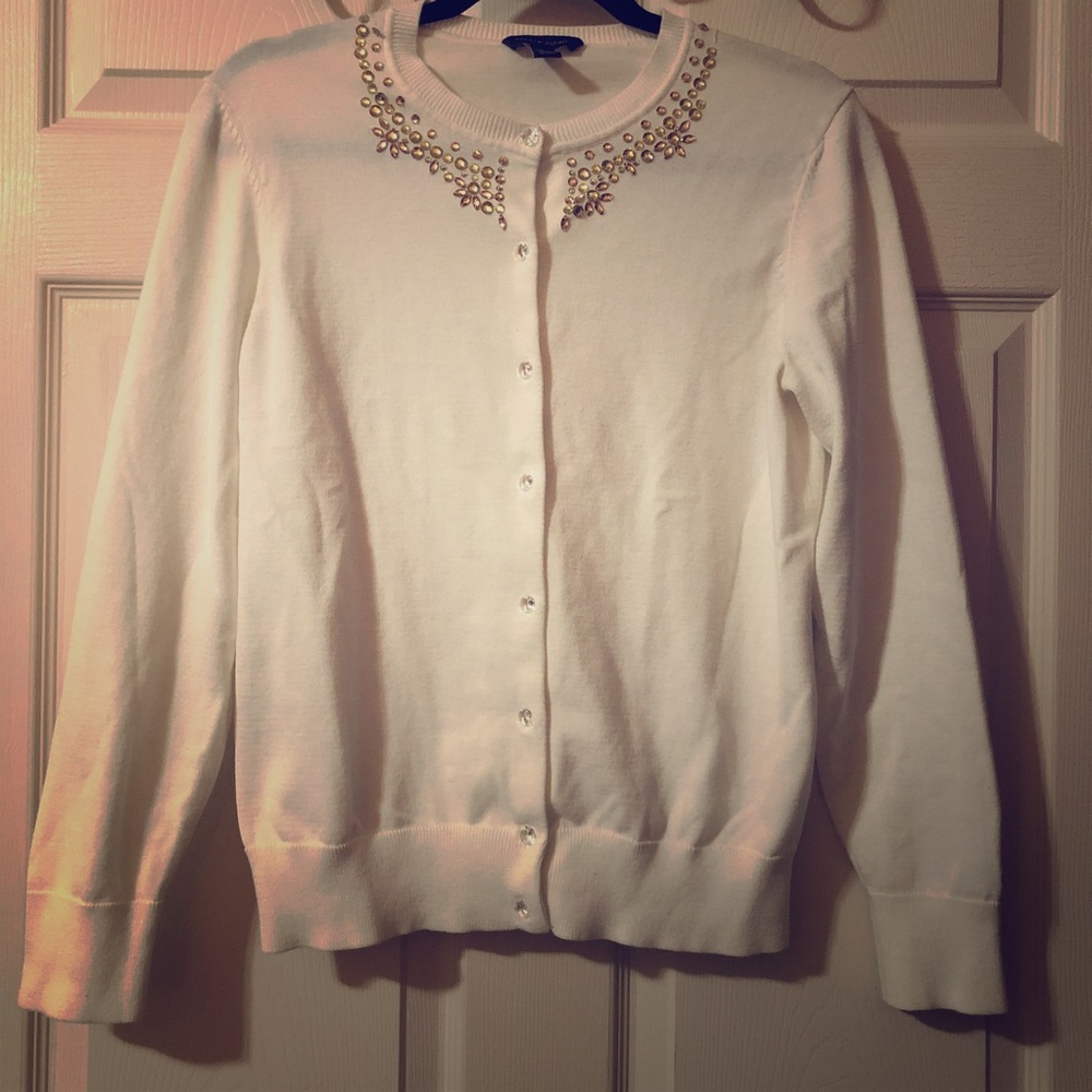 Tommy Hilfiger Beaded Button Down Sweater SIZE: L